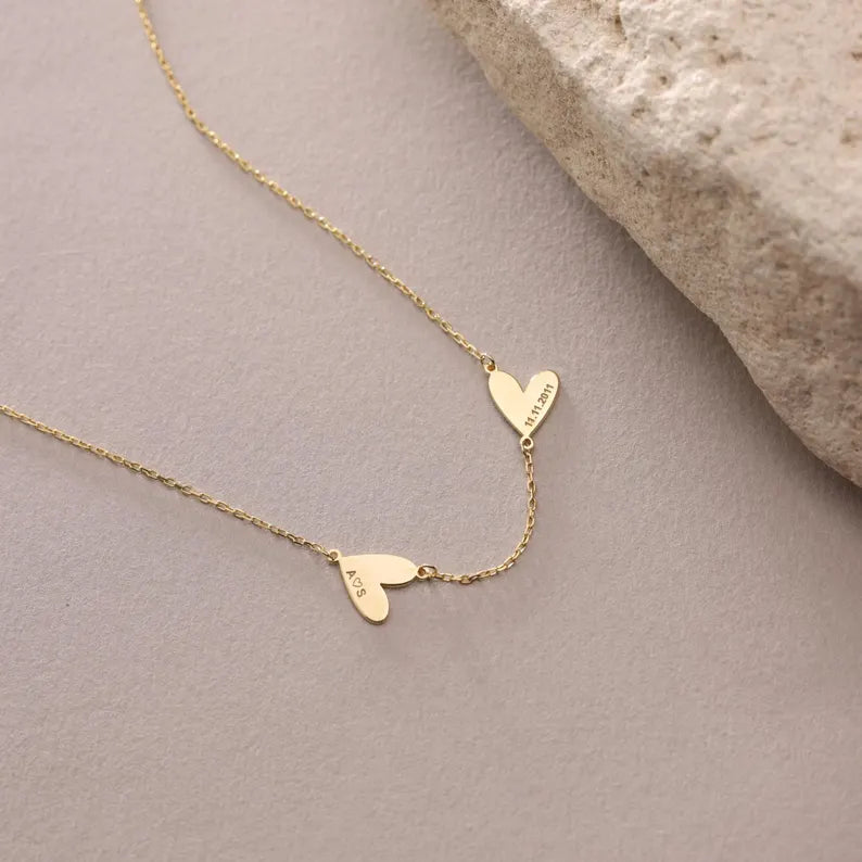 14 kt gepersonaliseerde hartnaamketting