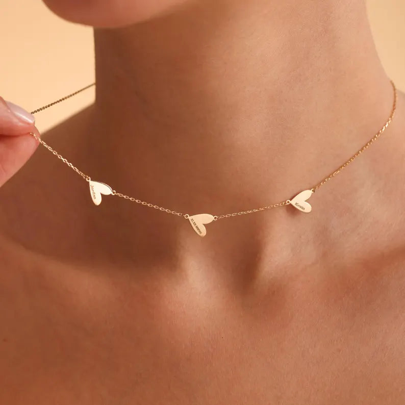 14 kt gepersonaliseerde hartnaamketting