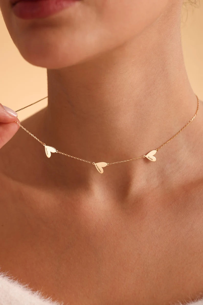 14 kt gepersonaliseerde hartnaamketting